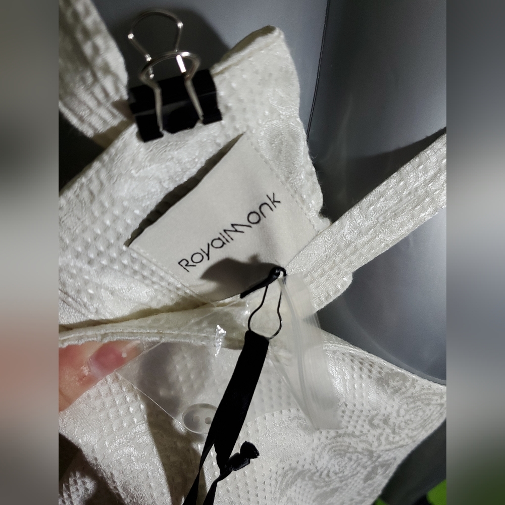 Modcloth / Royal Monk White Floral Dress XL with Pockets! NWT - Picture 5 of 8